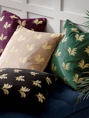 Paoletti Plum Guilded Palms Polyester Filled Cushion - Image 6 of 6