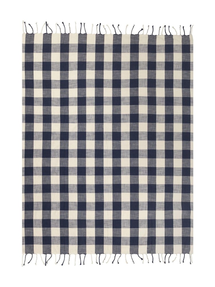 Yard Navy Chesil Gingham Check Throw - Image 4 of 5