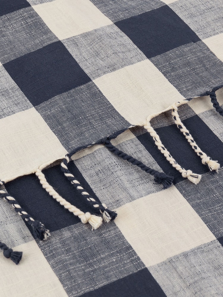 Yard Navy Chesil Gingham Check Throw - Image 5 of 5 Yard Navy Chesil Gingham Check Throw - Image 5 of 5