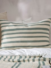 Yard Eucalyptus Woven Stripe Polyester Filled Cushion - Image 1 of 4