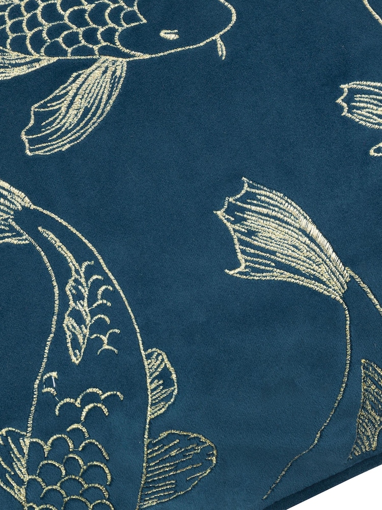 Paoletti Koi Pond Velvet Feather Filled Cushion - صورة 4 من 4