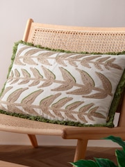 Furn Green Leaves Embroidered Cushion - Image 1 of 6
