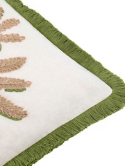 Furn Green Palm Embroidered Cushion - Image 5 of 7