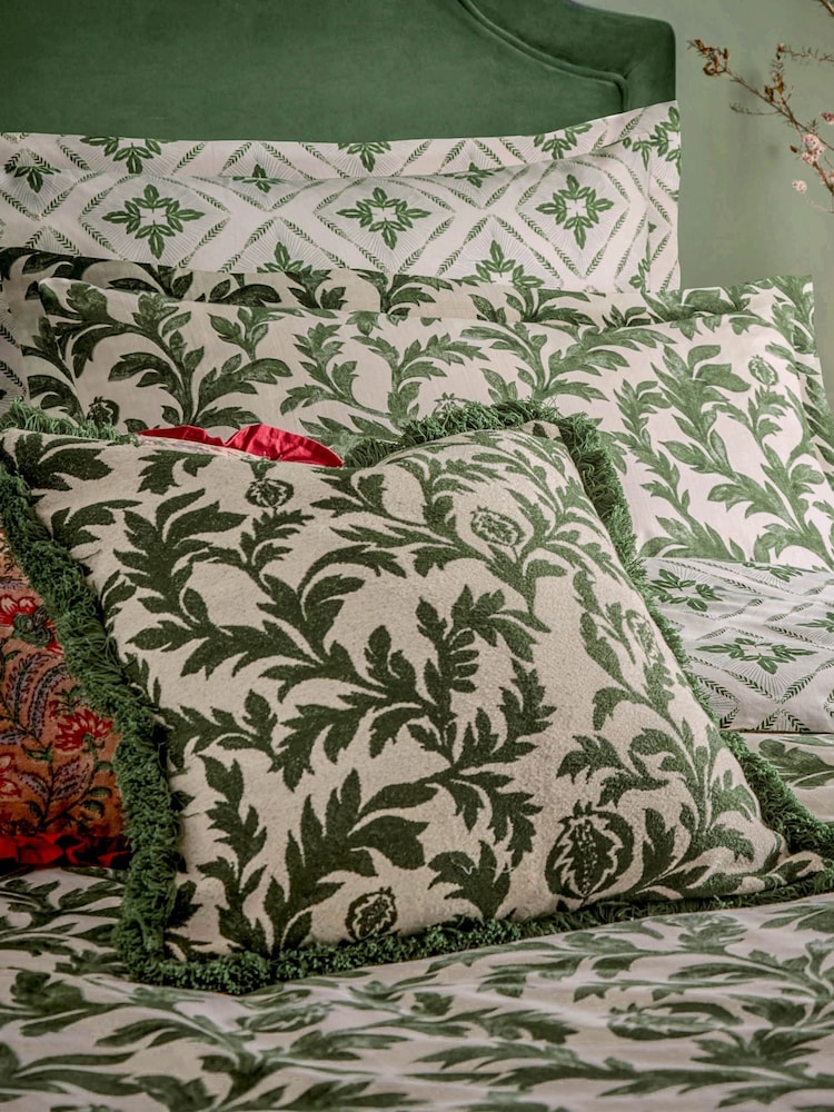 Seventy Three Green Hedera Jacquard Cushion - Image 2 of 6
