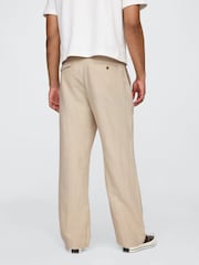 Pantalones sueltos de lino y algodón con diseño plisado de los años 90 de Gap - Imagen 2 de 5