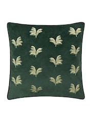 Paoletti Emerald Guilded Palms Feather Filled Cushion - Image 1 of 4