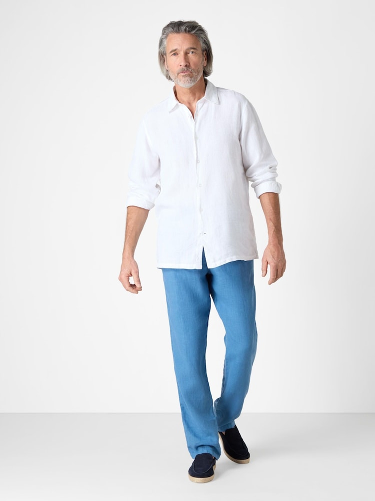 Oliver Sweeney Grey 100% Linen Trousers - Image 1 of 4