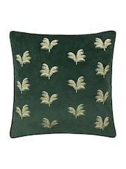 Paoletti Emerald Guilded Palms Polyester Filled Cushion - Image 2 of 6