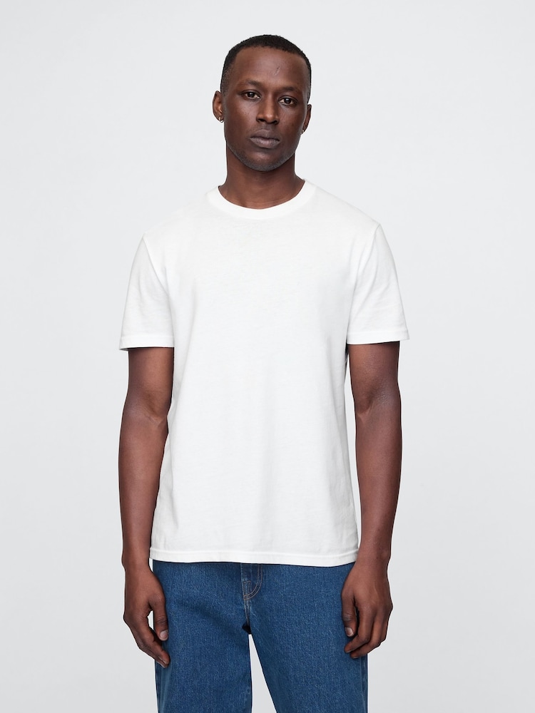 Gap White Original Short Sleeve Crew Neck T-Shirt - Image 1 of 5