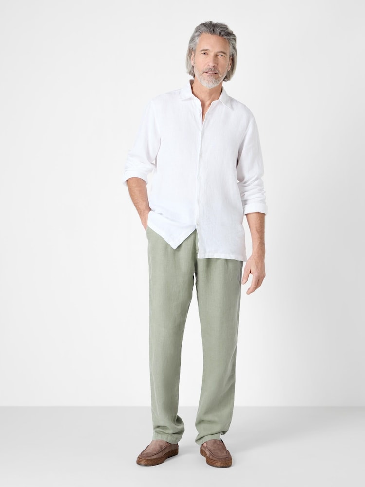 Oliver Sweeney Grey 100% Linen Trousers - Image 1 of 4