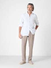Oliver Sweeney Grey 100% Linen Trousers - Image 1 of 4