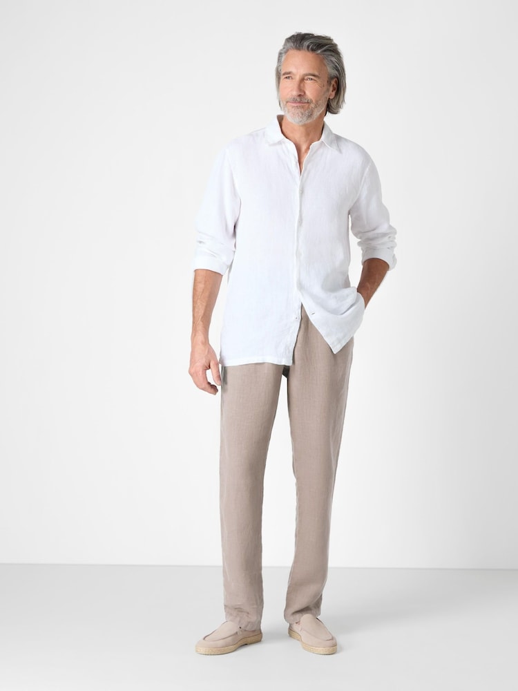 Oliver Sweeney Grey 100% Linen Trousers - Image 1 of 4