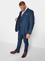 BadRhino Big & Tall Blue Textured Suit Waistcoat - Image 2 of 2