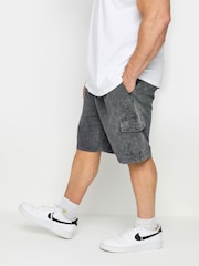 BadRhino Big & Tall Grey Acid Wash Cargo Shorts - Image 1 of 2