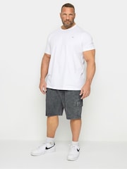 BadRhino Big & Tall Grey Acid Wash Cargo Shorts - Image 2 of 2