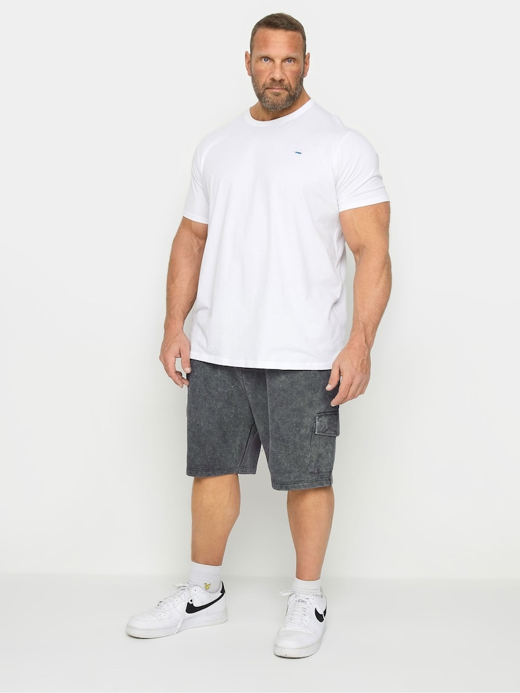 BadRhino Big & Tall Grey Acid Wash Cargo Shorts - Image 2 of 2