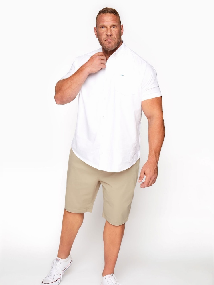 Natural - BadRhino Big & Tall Stretch Elasticated Waist Chinos Shorts - Imagen 2 de 4