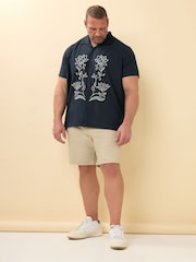 BadRhino Big & Tall Blue Embroidered 100% Cotton Shirt - Image 2 of 6