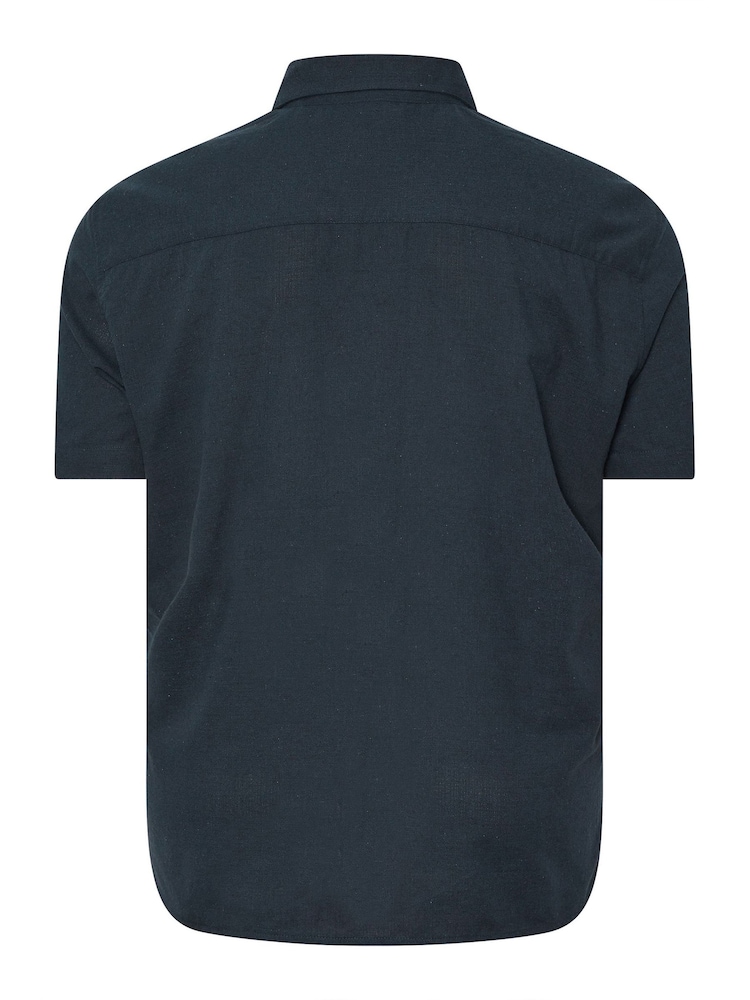 BadRhino Big & Tall Blue Embroidered 100% Cotton Shirt - Image 6 of 6