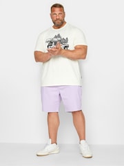 Morado - BadRhino Big & Tall Stretch Elasticated Waist Chinos Shorts - Imagen 1 de 2