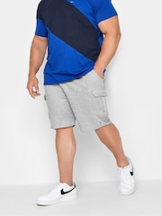 BadRhino Big & Tall Grey Essential Jersey Joggers Shorts - Image 1 of 2