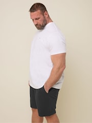 BadRhino Big & Tall Black Textured Jersey Jogger Shorts - Image 4 of 6