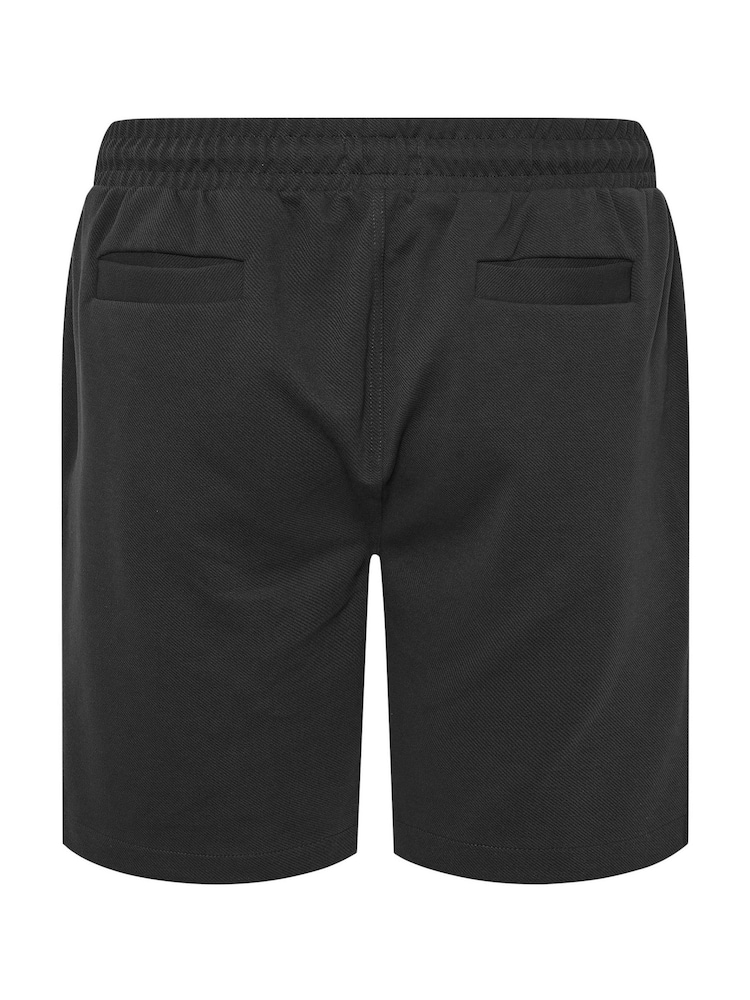BadRhino Big & Tall Black Textured Jersey Jogger Shorts - Image 6 of 6