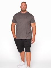 Negro - BadRhino Big & Tall Stretch Elasticated Waist Chinos Shorts - Imagen 1 de 4
