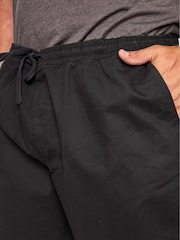 Negro - BadRhino Big & Tall Stretch Elasticated Waist Chinos Shorts - Imagen 2 de 4