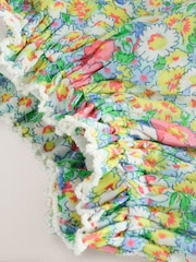Gap Green Floral Cotton Sleeveless Bodysuit and Head Bow Set (Newborn-24mths) - Image 4 of 4