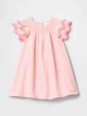Gap Pink Flutter-Sleeve Cotton Dress (Newborn-24mths) - Image 1 of 3