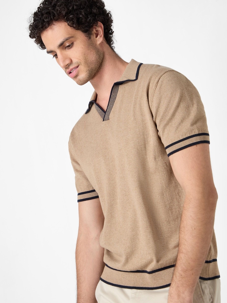 Oliver Sweeney 100% Cotton Knitted Riviera Polo T-Shirt - Image 1 of 4