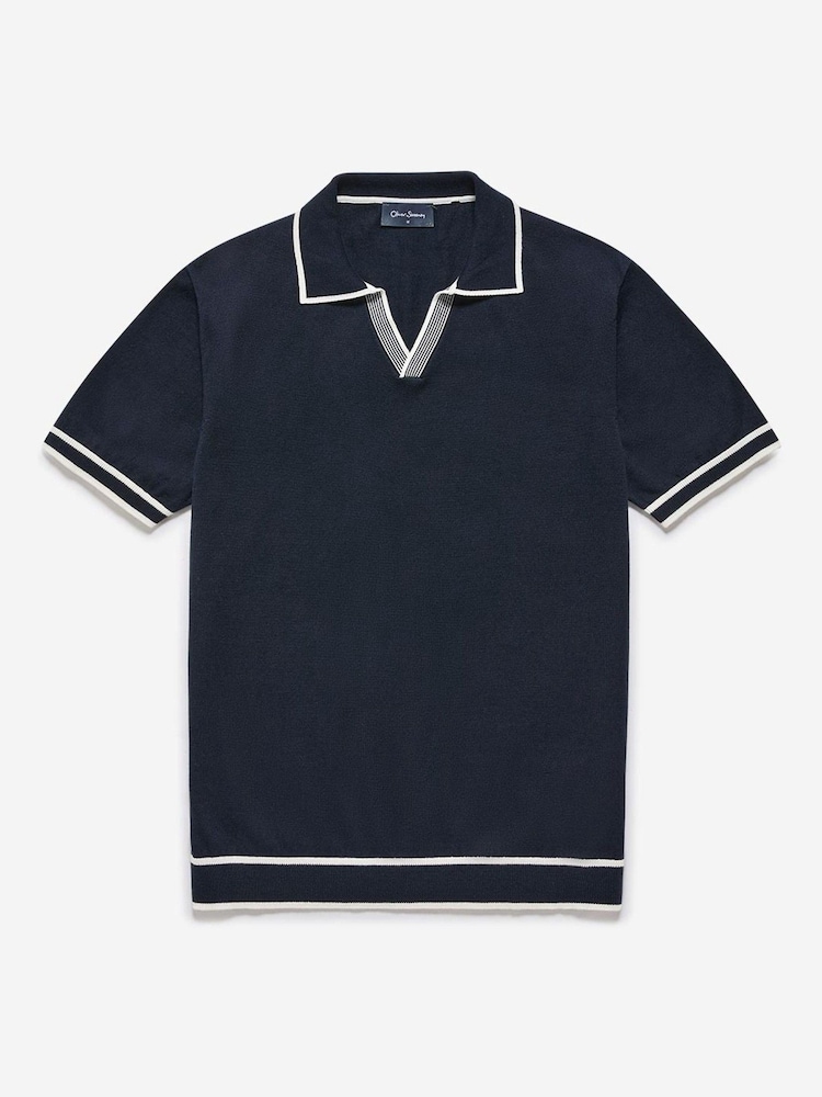 Oliver Sweeney 100% Cotton Knitted Riviera Polo T-Shirt - Image 4 of 4