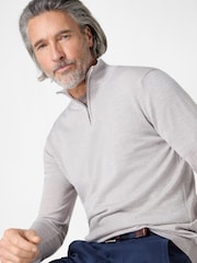 Oliver Sweeney Merino Wool Quarter Zip Jumper - Image 1 of 4