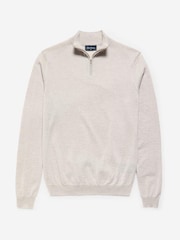 Oliver Sweeney Merino Wool Quarter Zip Jumper - Image 4 of 4