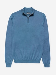 Oliver Sweeney Merino Wool Quarter Zip Jumper - Image 4 of 4