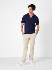 Oliver Sweeney 100% Cotton Knitted Buttonless Polo Shirt - Image 3 of 4