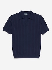 Oliver Sweeney 100% Cotton Knitted Buttonless Polo Shirt - Image 4 of 4