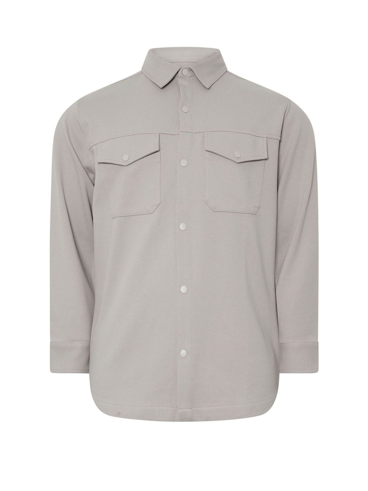 BadRhino Big & Tall Natural Textured Jersey Shacket - Image 5 of 6