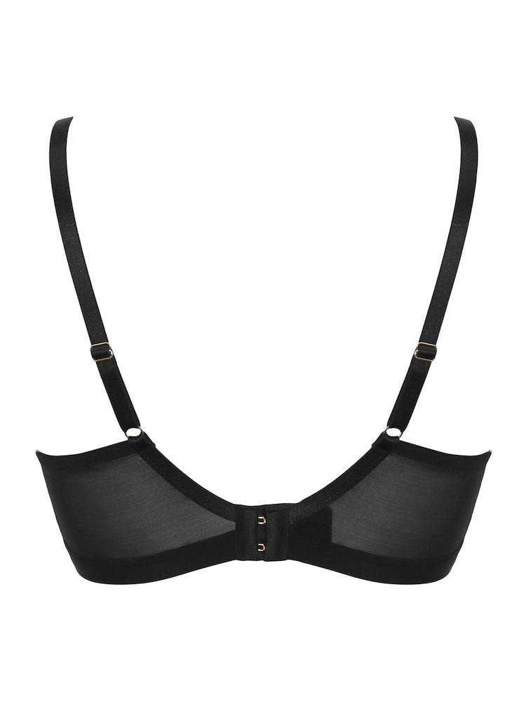 Pour Moi Black Geo Sculpt Fuller Bust Non Wired Bralette - Image 4 of 4
