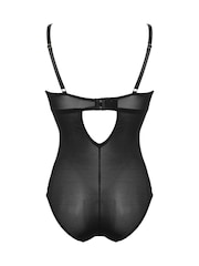 Pour Moi Black Geo Sculpt Smoothing Underwired Bodysuit - Image 4 of 4
