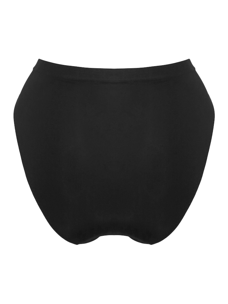 Pour Moi Black Geo Sculpt High Leg Midi Knickers - Image 4 of 4