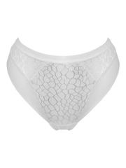 Pour Moi White Geo Sculpt High Leg Midi Knickers - Image 3 of 4