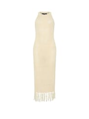 Star by Julien MacDonald Gold Fringe Hem Dress - Image 6 of 8