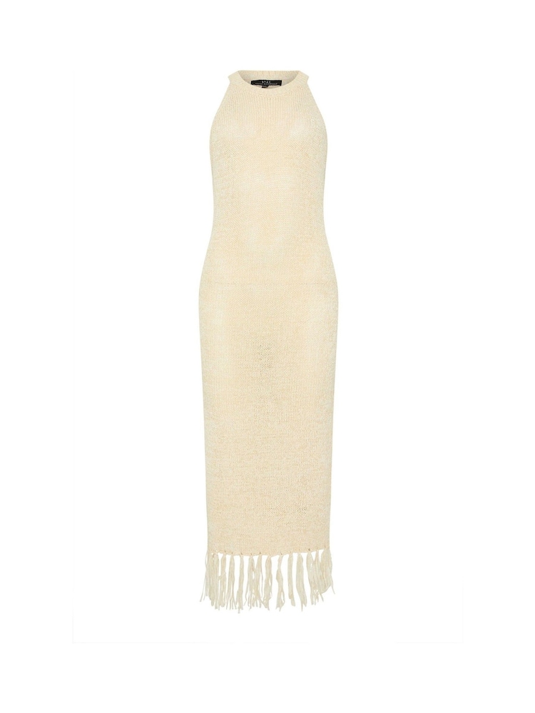 Star by Julien MacDonald Cream Fringe Hem Dress - Image 6 of 6 Star by Julien MacDonald Cream Fringe Hem Dress - Image 6 of 6