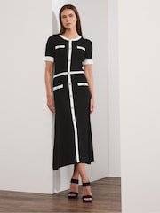 Star by Julien MacDonald Black Contrast Detail Dress - Image 3 of 5