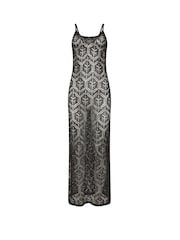 Star by Julien MacDonald Black Crochet Sequin Dress - Image 1 of 1