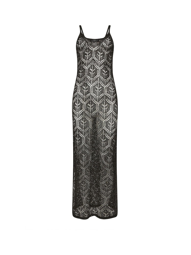 Star by Julien MacDonald Black Crochet Sequin Dress - Image 1 of 1
