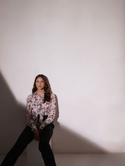 Star by Julien MacDonald Pink Tie Neck Blouse - Image 3 of 6