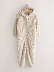 Ecru White Animal Jacquard Fleece All-In-One (1.5-16yrs) - Image 1 of 4